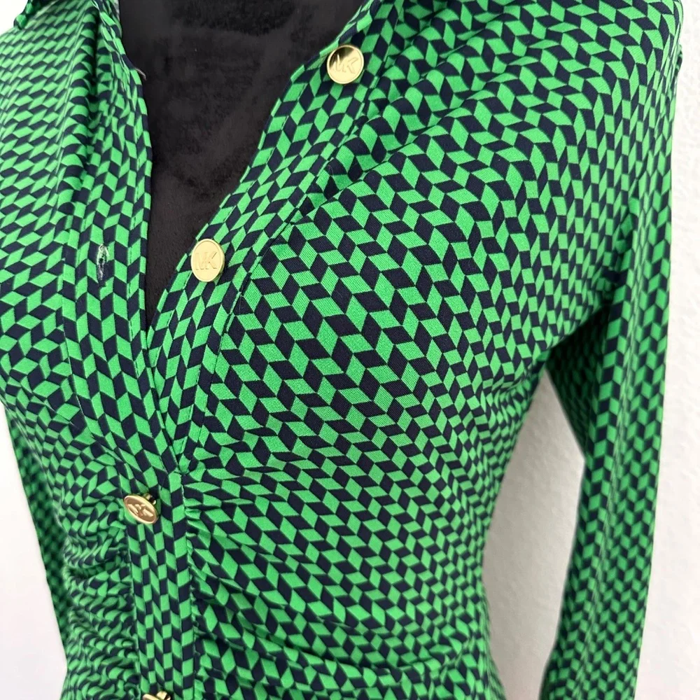 Michael Kors button up Rusched dress